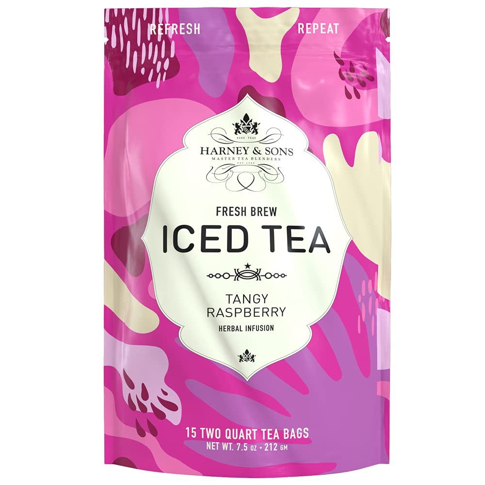 Harney & Sons Tangy Raspberry Iced Tea — Fresh Brew, Brews Up to 30 Quarts, 15-Count