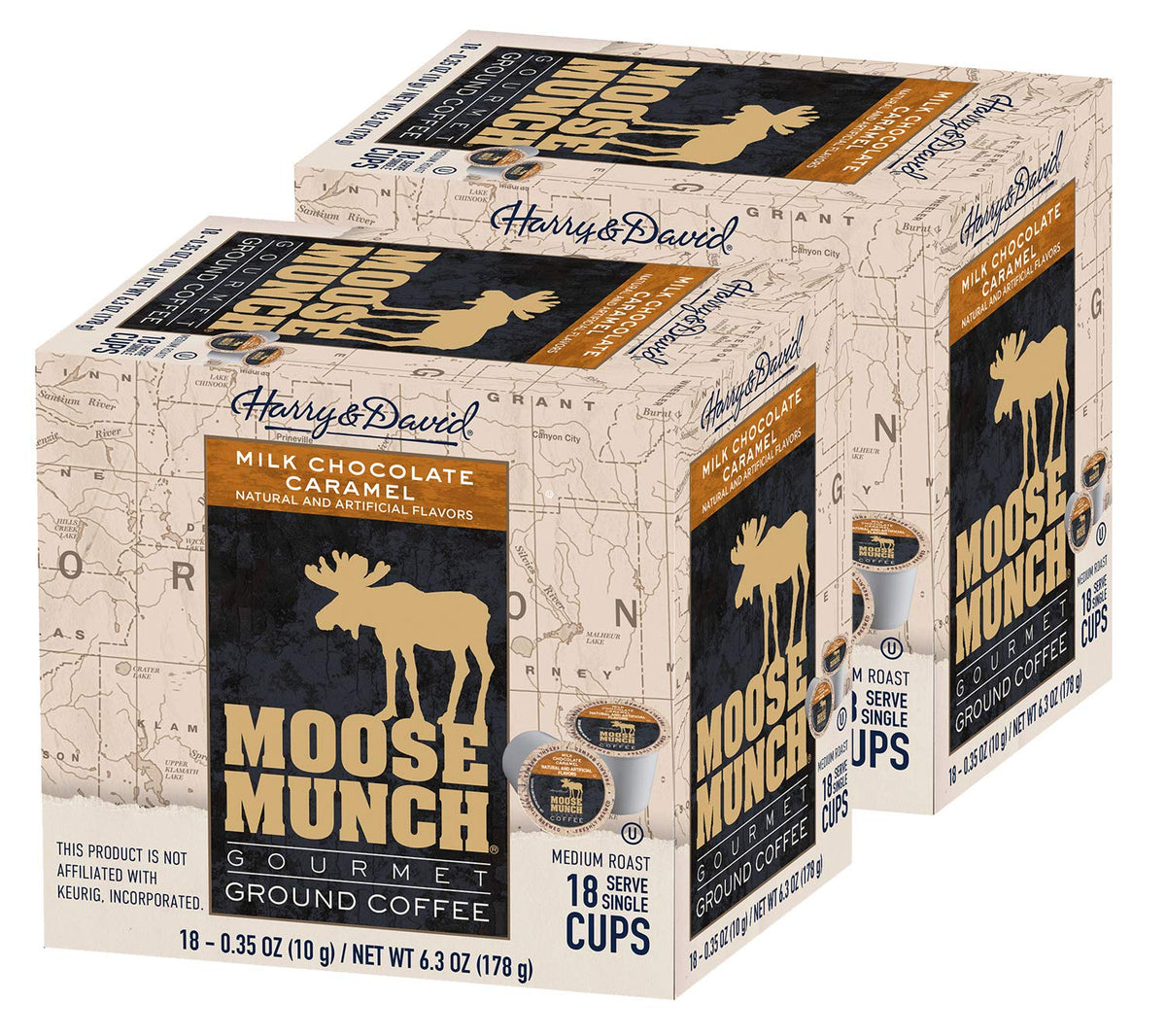 Harry & David Moose Munch Coffee — Milk Chocolate Caramel, Single Serve K-Cups for Keurig, 36 Count