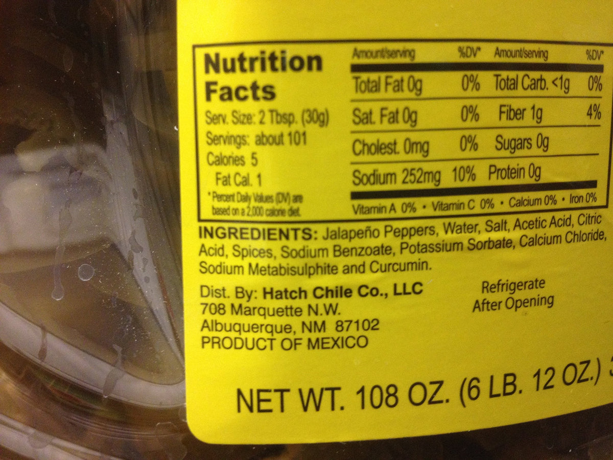 Hatch Select Jalapeño Nacho Slices 108 oz | Hatch Chile Co