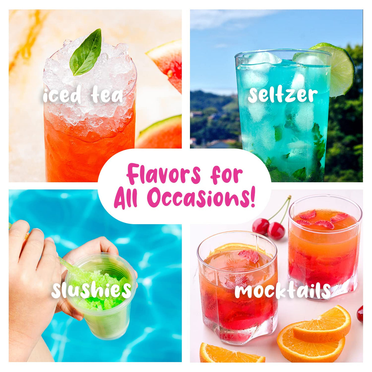 Hawaiian Shaved Ice Syrup Assortment – 3x16oz Bottles (Cherry, Grape, Blue Raspberry) | Allergy-Friendly