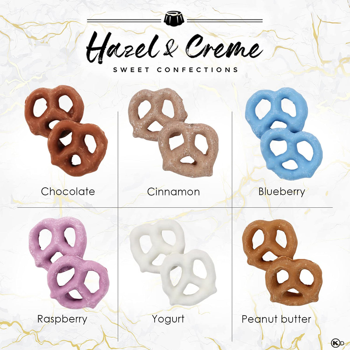 Hazel & Creme Yogurt Pretzel Gift Box – 6 Flavor Gourmet Assortment