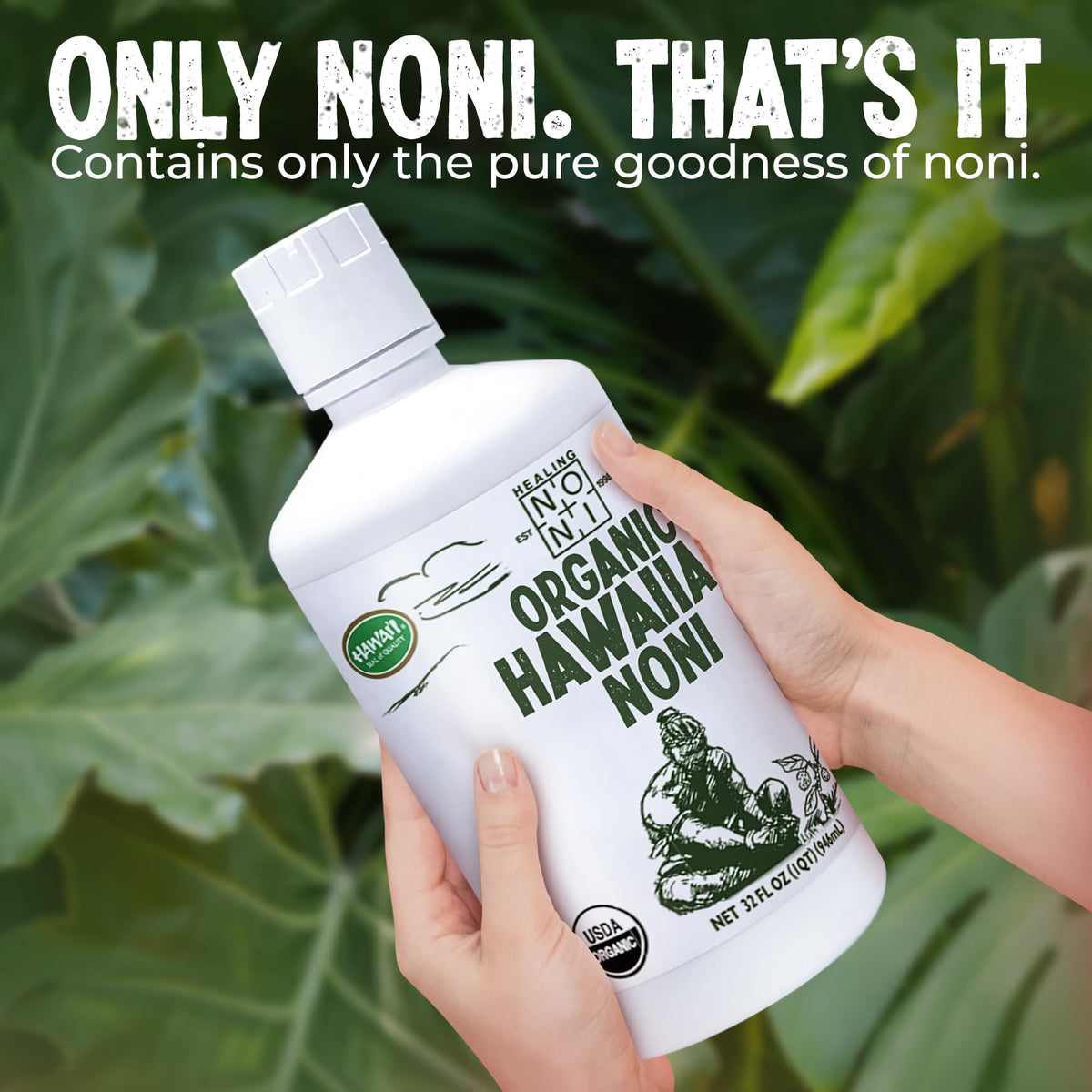 Healing Noni - 2-Pack 32oz Hawaiian Organic Noni Juice — USDA Certified Organic