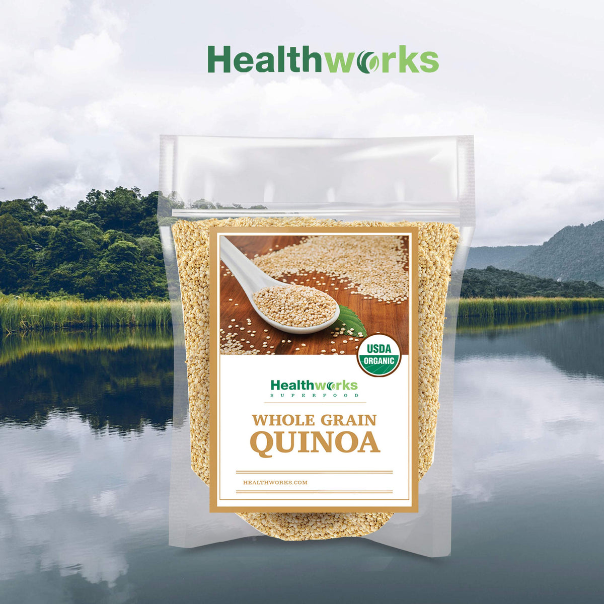 Healthworks Organic Quinoa White Whole Grain - 80 oz | Plant-Based Protein & Fiber