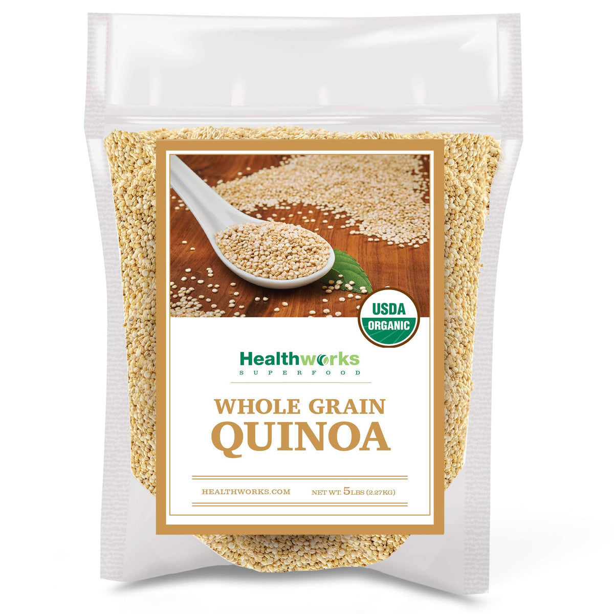 Healthworks Organic Quinoa White Whole Grain - 80 oz | Plant-Based Protein & Fiber