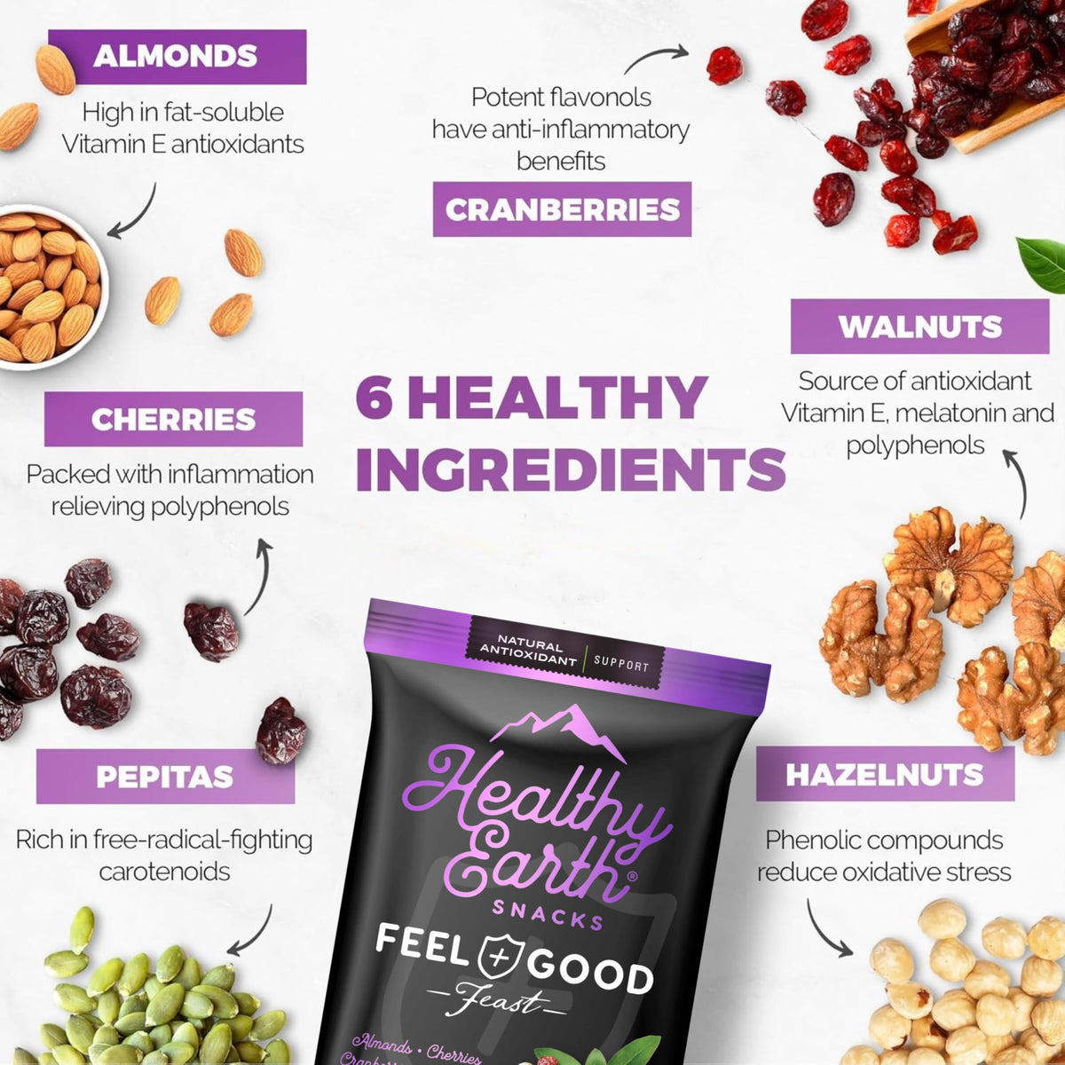 Healthy Earth Mixed Nuts Unsalted Trail Mix – Gluten Free & No Peanuts