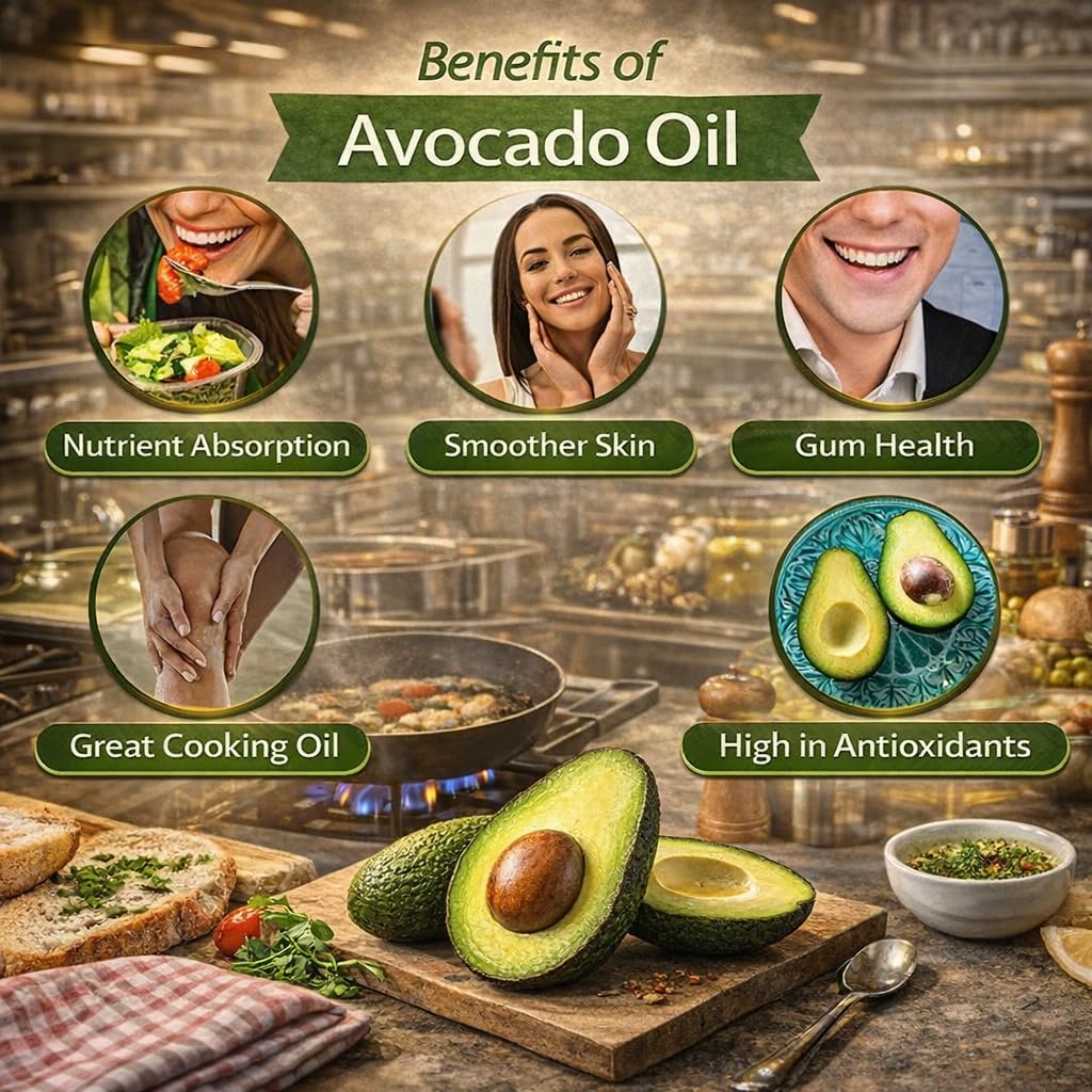 Healthy Harvest Non-GMO Avocado Oil – High-Heat Cooking, Antioxidants, 1 Gallon