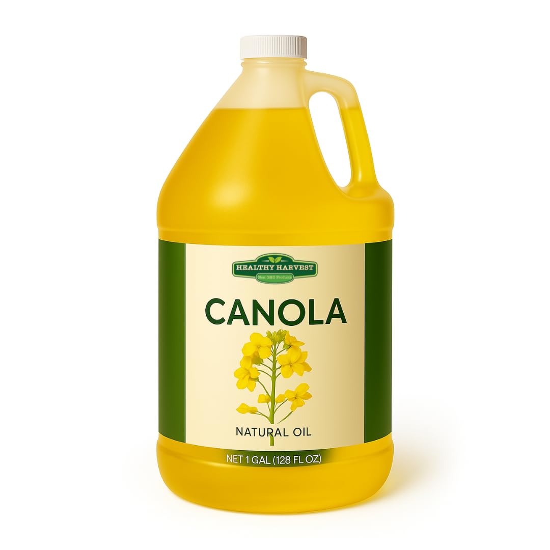 Healthy Harvest Canola Oil – Naturally Expeller Pressed, Gourmet Medium-Heat Cooking Oil, 1 Gallon