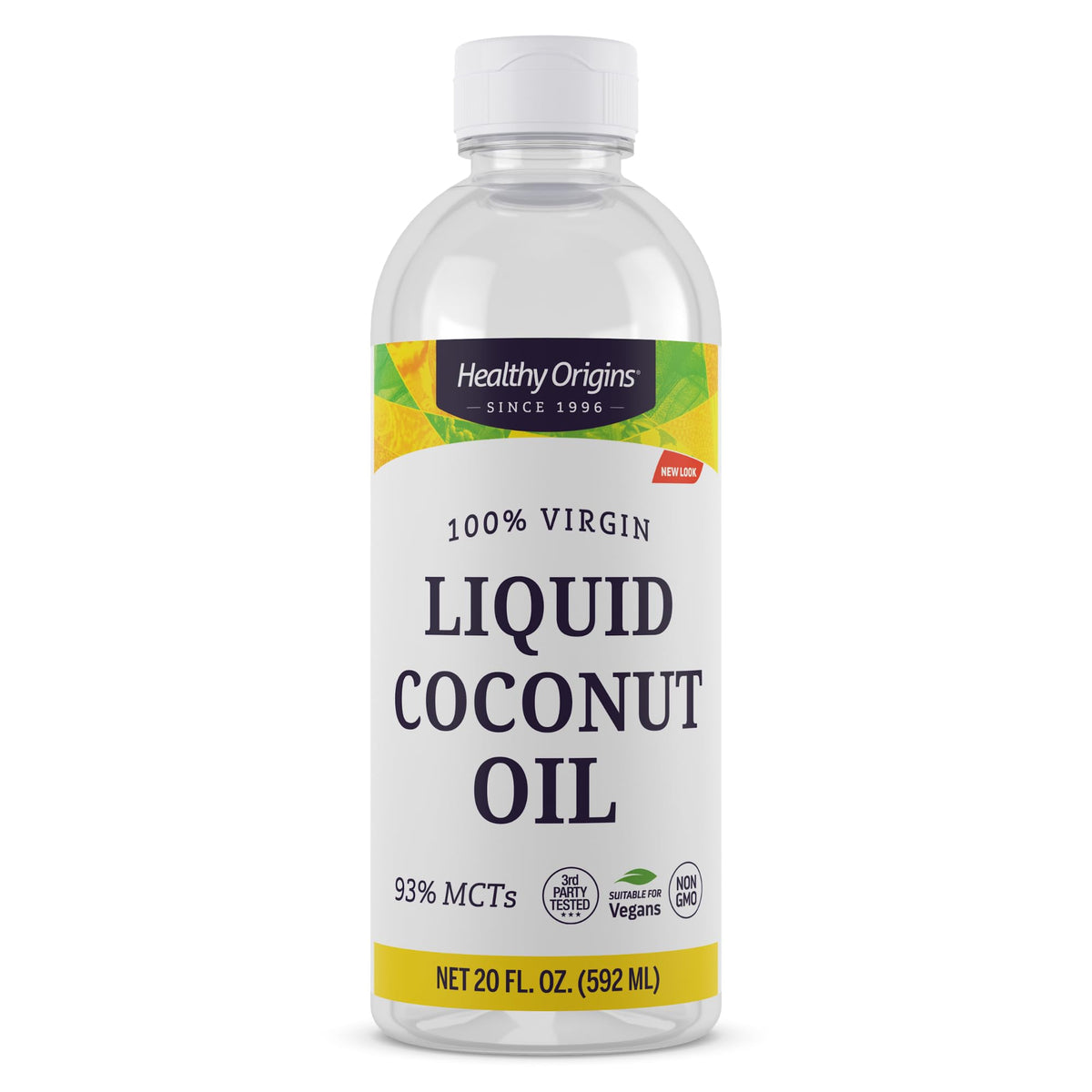 Healthy Origins Coconut Oil, Liquid – 100% Virgin, Cold-Pressed, 93% MCTs, 20 fl oz
