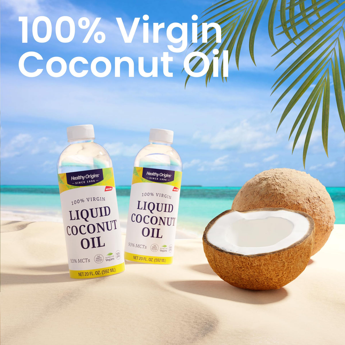 Healthy Origins Coconut Oil, Liquid – 100% Virgin, Cold-Pressed, 93% MCTs, 20 fl oz