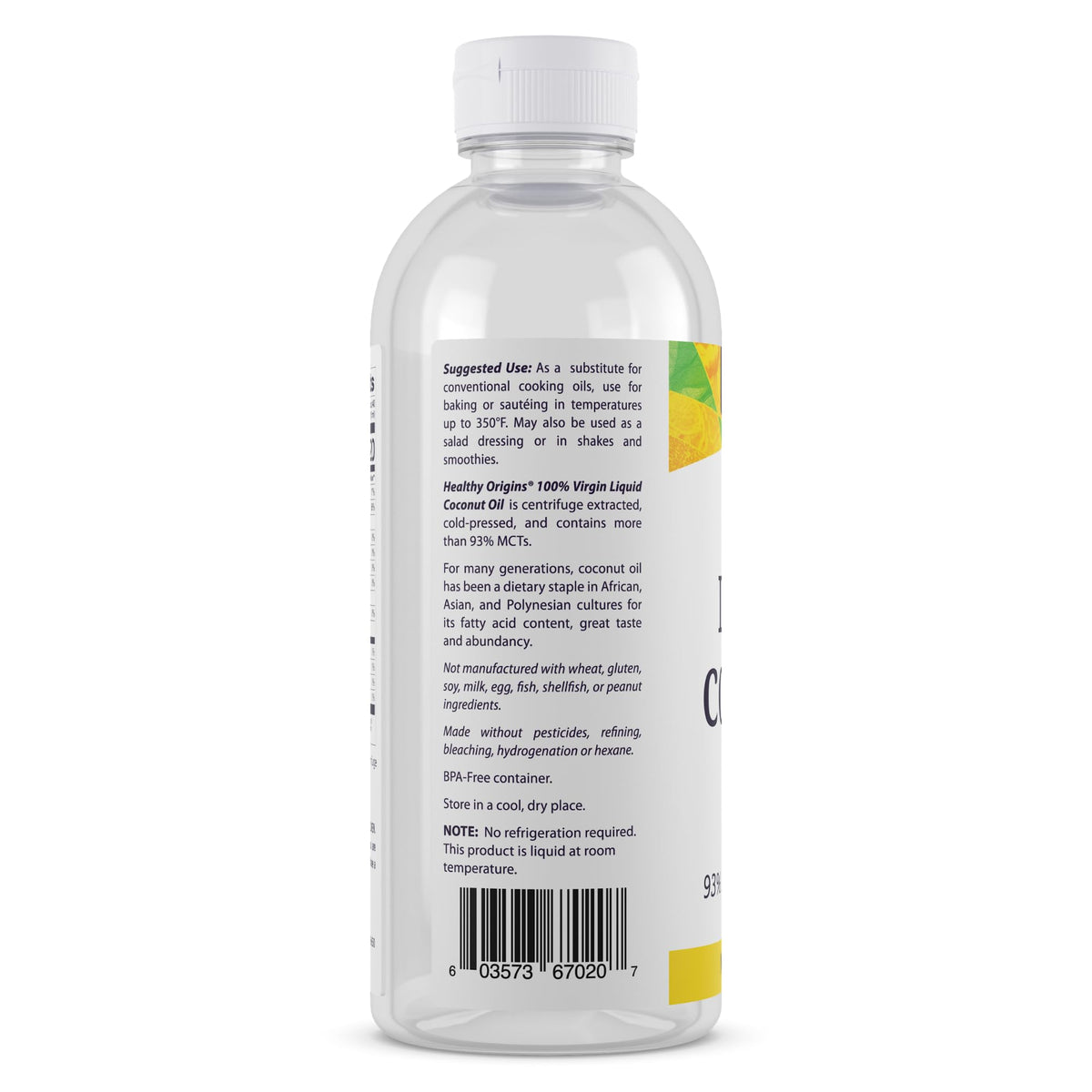 Healthy Origins Coconut Oil, Liquid – 100% Virgin, Cold-Pressed, 93% MCTs, 20 fl oz