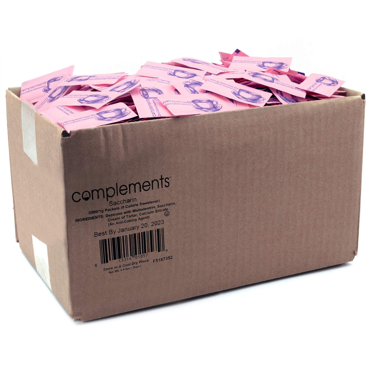 HEARTLAND Complements Zero Calorie Pink Saccharin Packets | 2000 Count Bulk