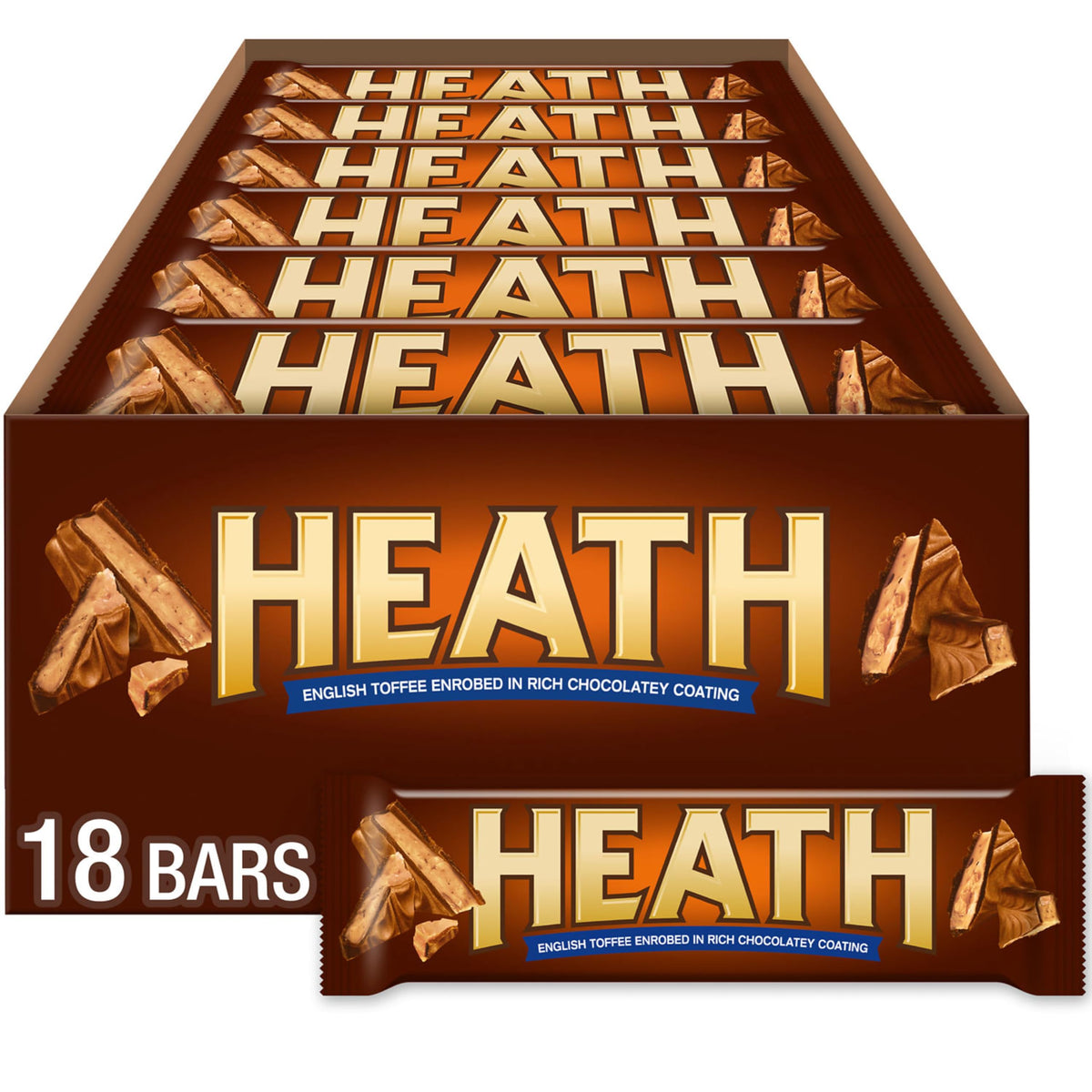 HEATH Chocolatey English Toffee Bars – 18 Count, 1.4 oz Each | Kosher & Gluten Free