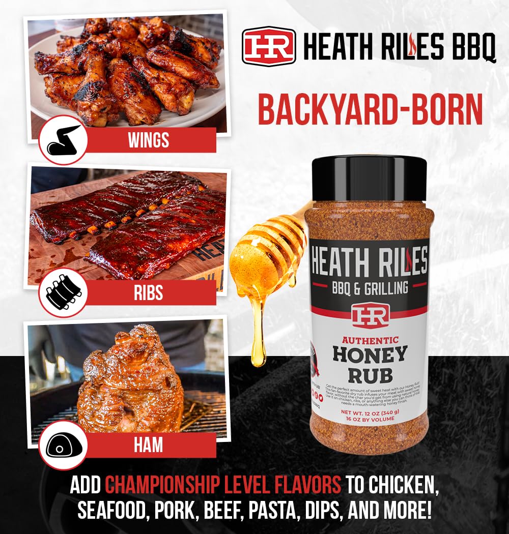 Heath Riles BBQ Honey Seasoning Rub – Champion Recipe, 2 lb