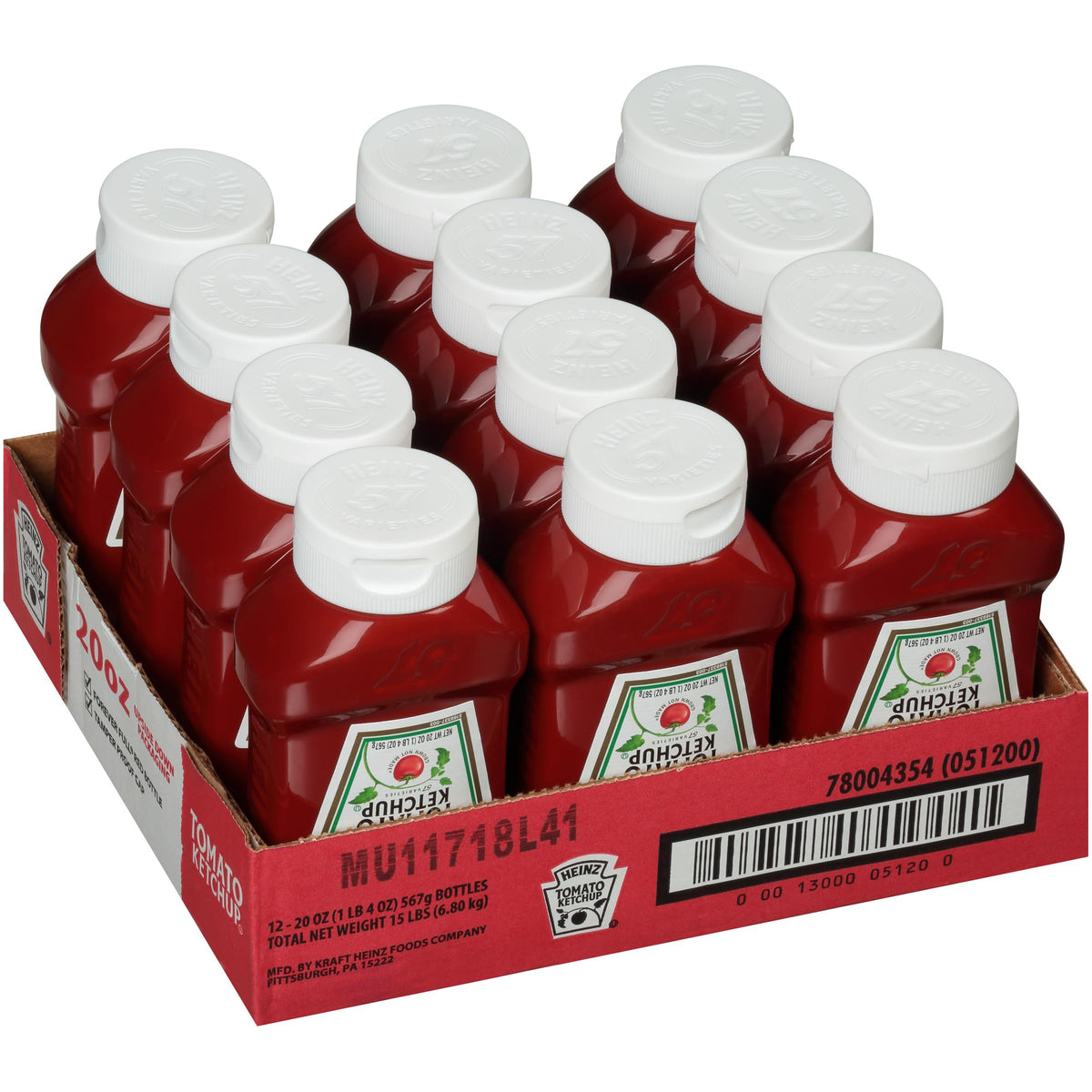 Heinz Ketchup Forever Full Inverted Bottle – 20 oz, 12 Pack