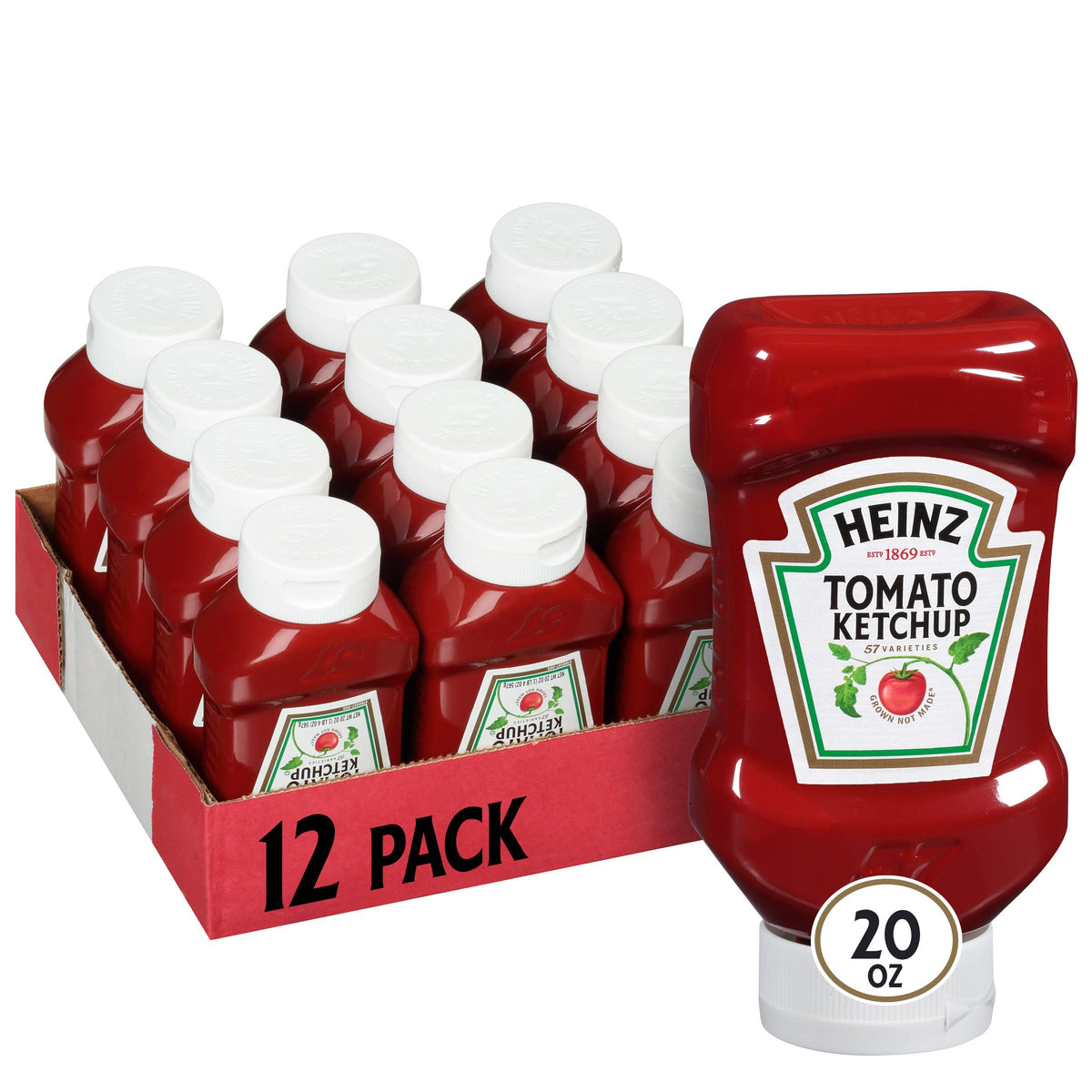 Heinz Ketchup Forever Full Inverted Bottle – 20 oz, 12 Pack