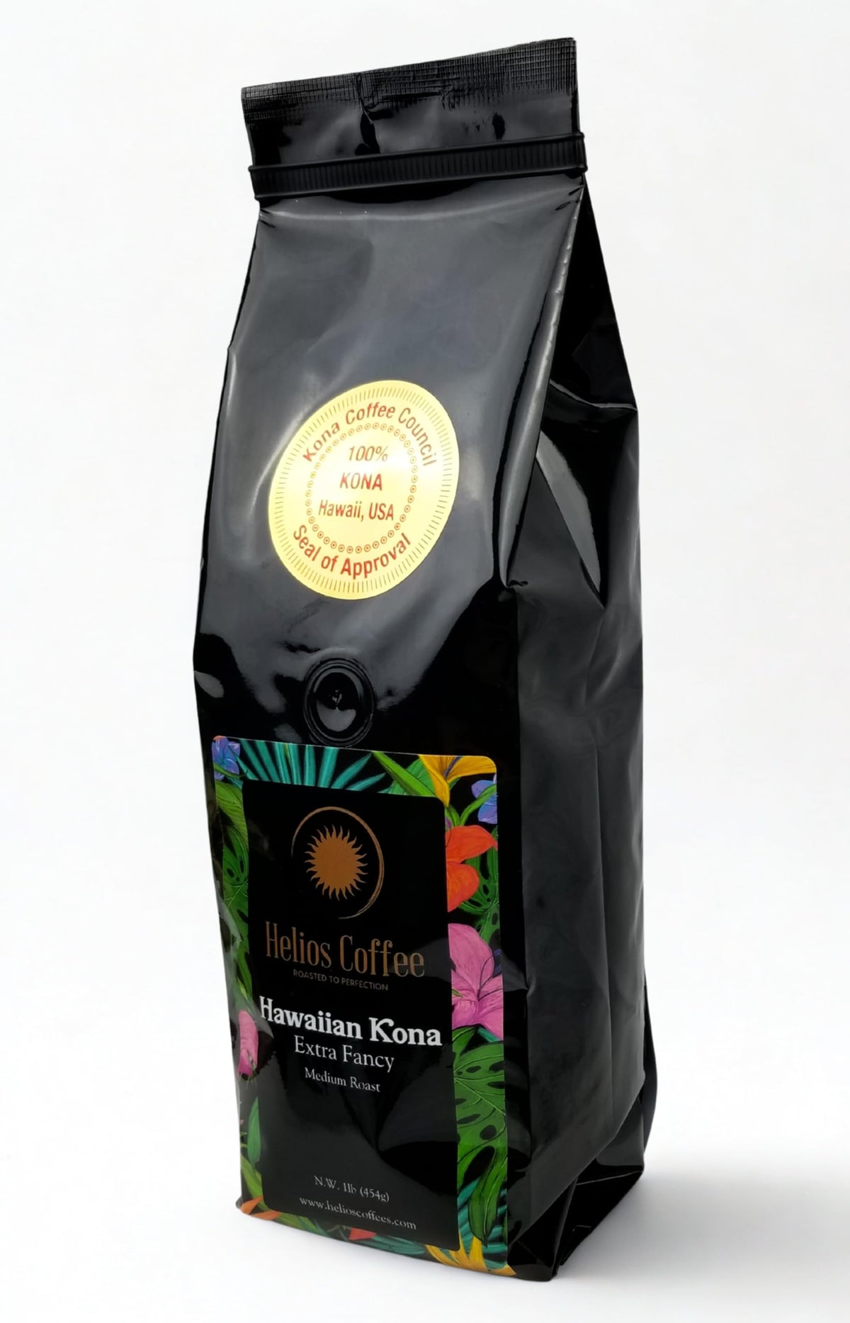 Helios Coffee – 100% Hawaiian Kona Coffee, Extra Fancy, Whole Bean, 1lb