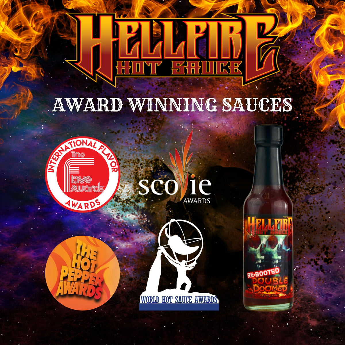 Hellfire Hot Sauce Double Doomed Rebooted – Extreme Heat with 6.66M SHU Pepper Extract