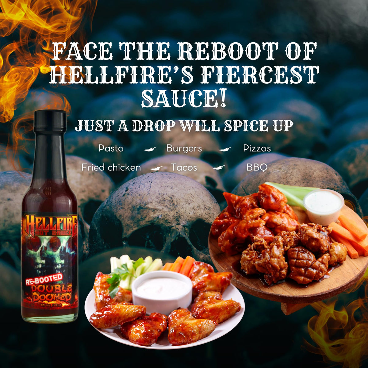 Hellfire Hot Sauce Double Doomed Rebooted – Extreme Heat with 6.66M SHU Pepper Extract