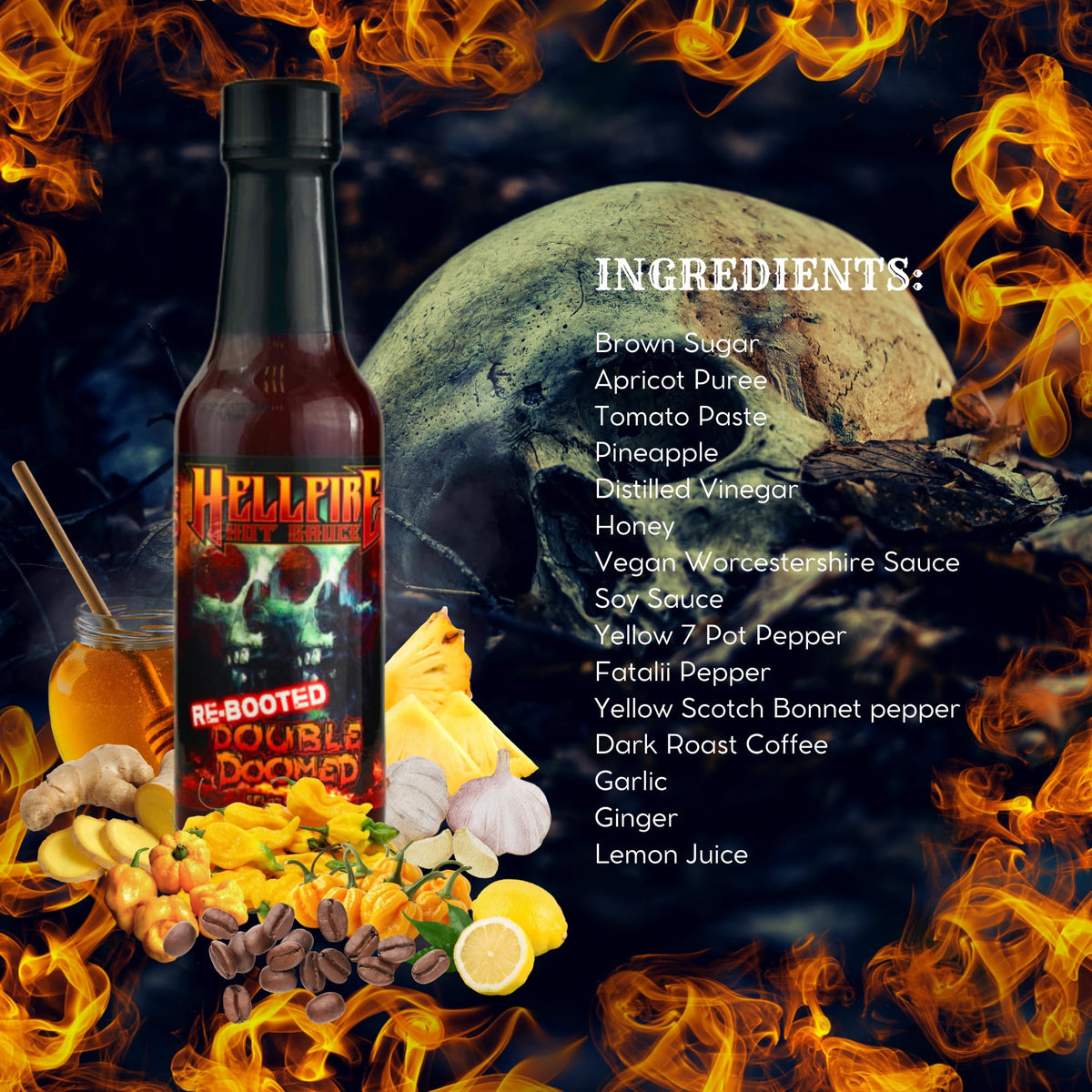 Hellfire Hot Sauce Double Doomed Rebooted – Extreme Heat with 6.66M SHU Pepper Extract