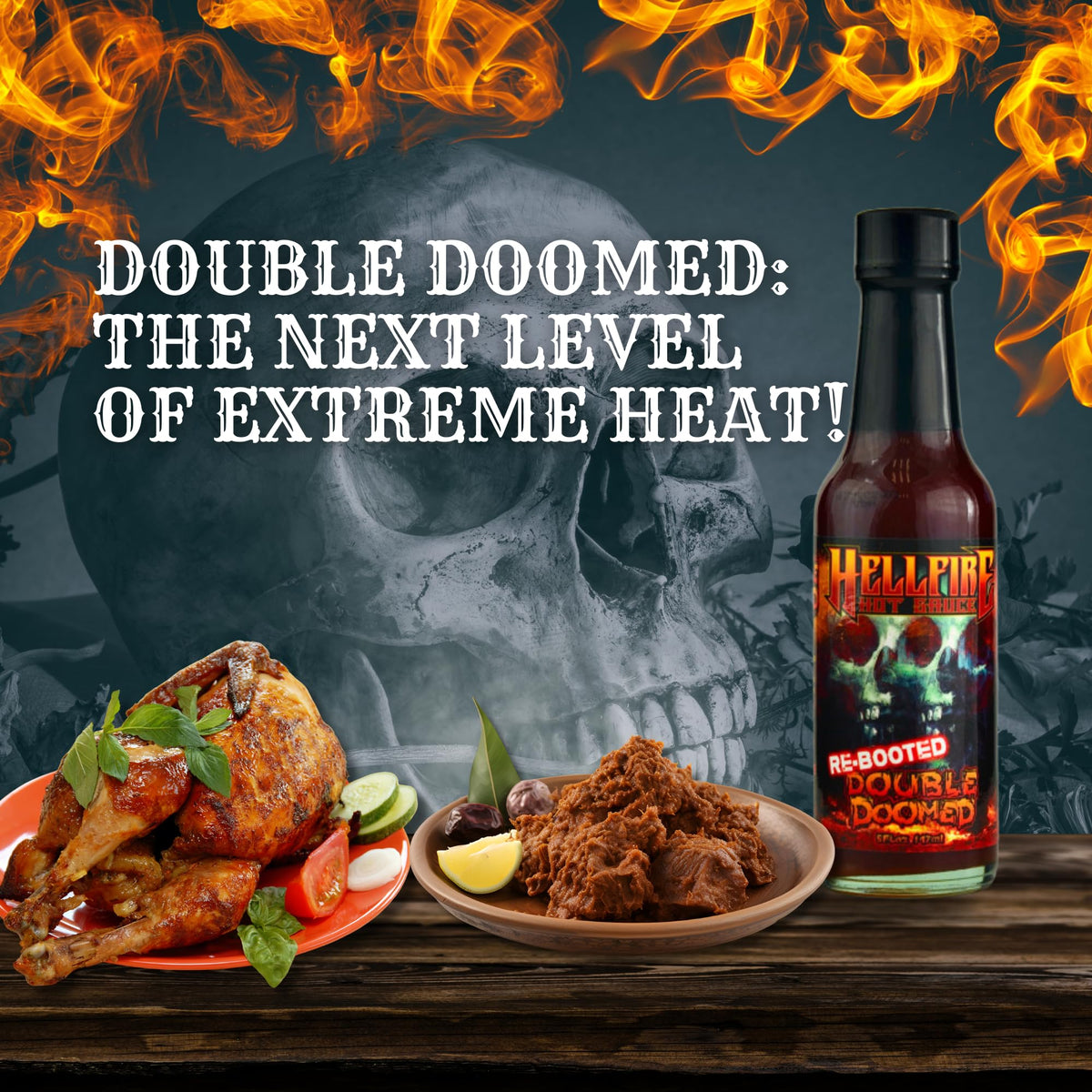 Hellfire Hot Sauce Double Doomed Rebooted – Extreme Heat with 6.66M SHU Pepper Extract