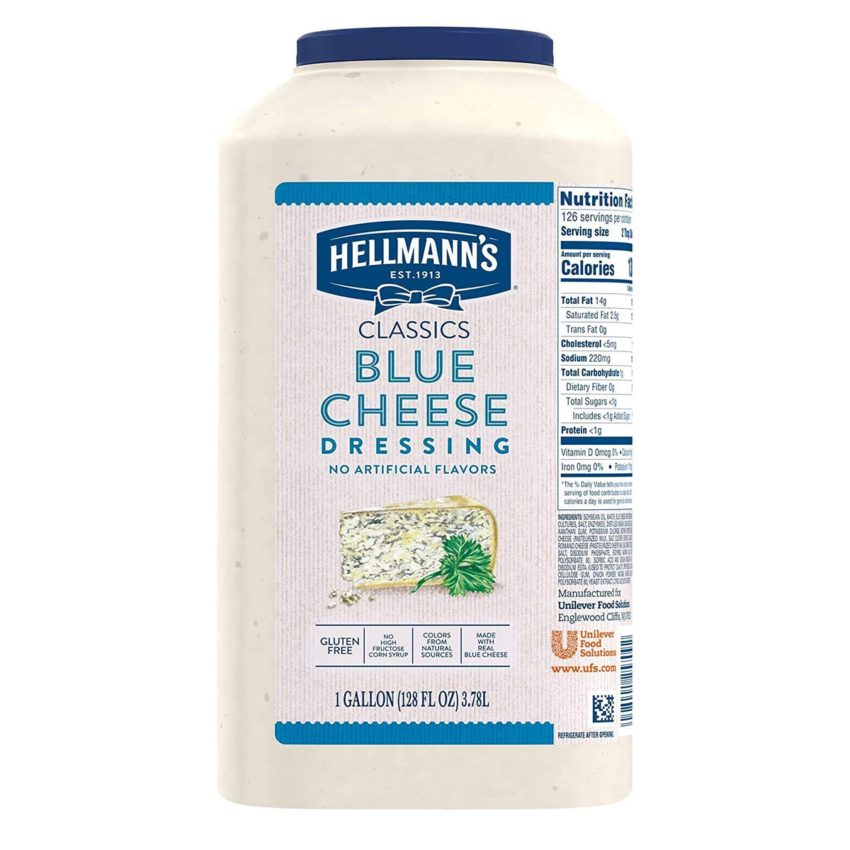 Hellmann's Classics Blue Cheese Dressing – Gluten Free, No Artificial Flavors or HFCS, Natural Colors, 1 Gal