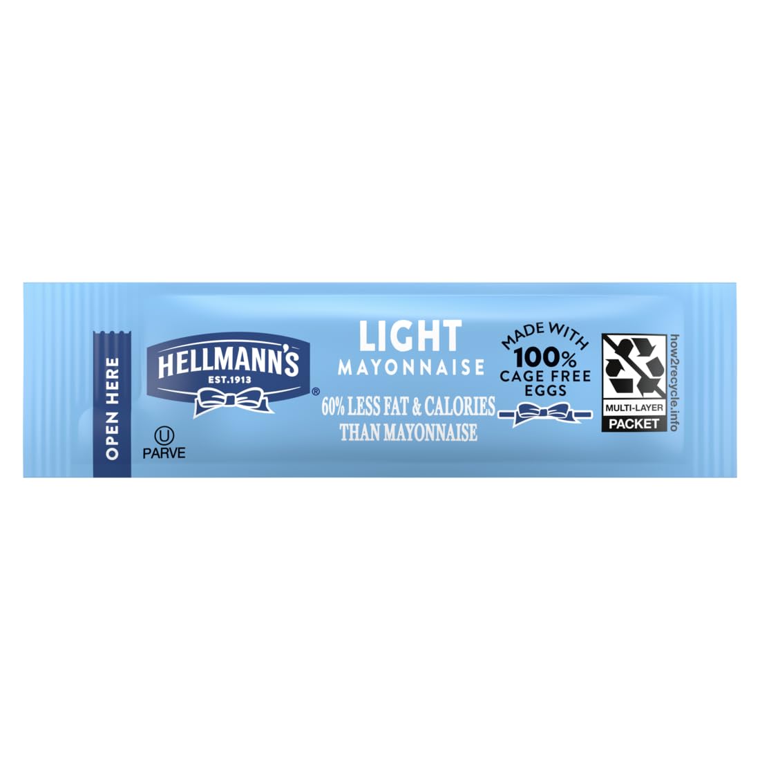 Hellmann's Light Mayonnaise Stick Packets – Easy Open 0.38 oz, Gluten Free, 210 Pack