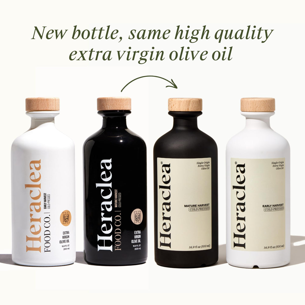 Heraclea Early Harvest Extra Virgin Olive Oil – Organic, Cold-Pressed EVOO | 16.9oz Bottle
