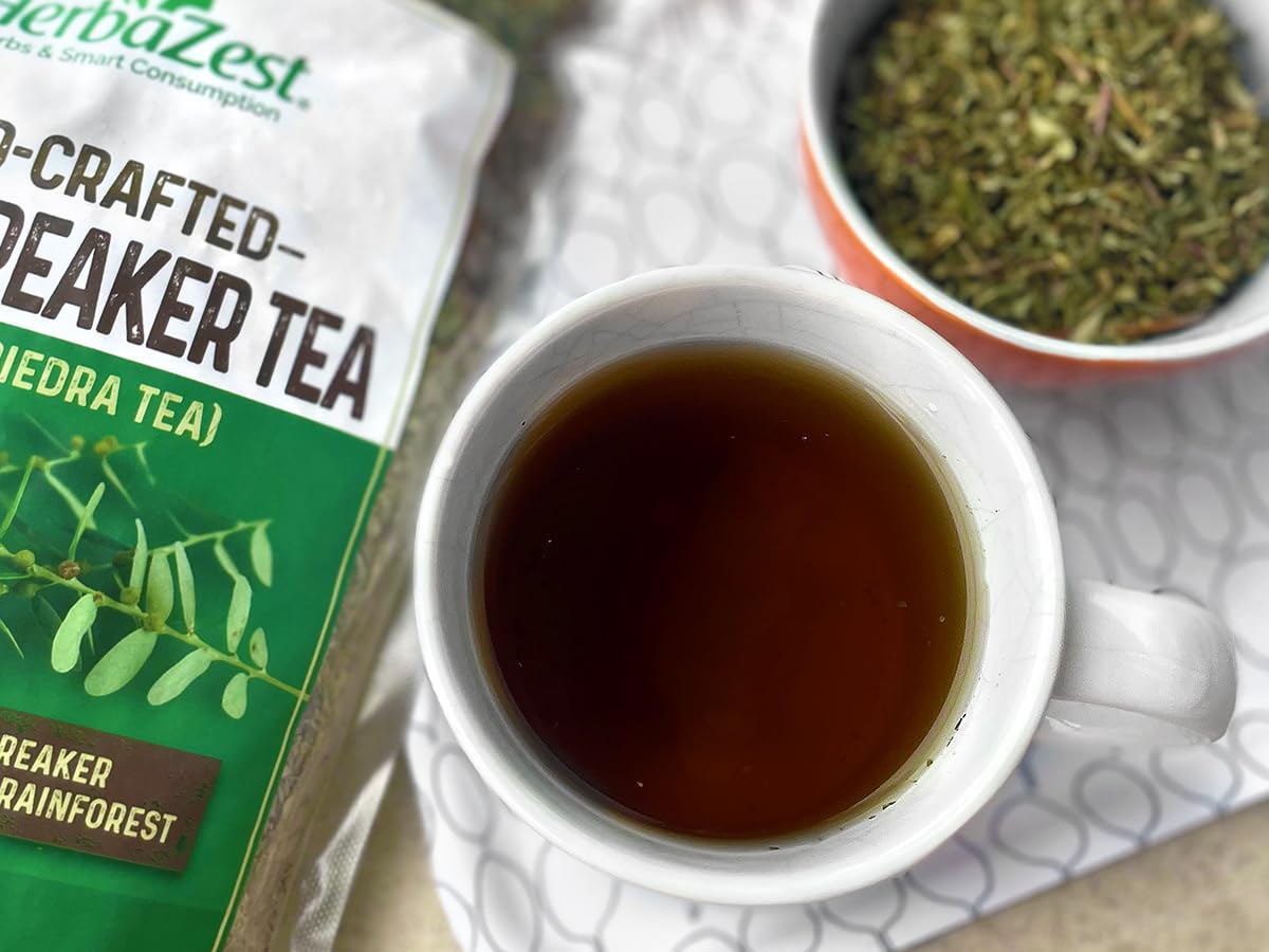 HerbaZest Stonebreaker Tea – 10oz Loose Leaves (Chanca Piedra) – Wild-Crafted, Gluten-Free, Caffeine-Free