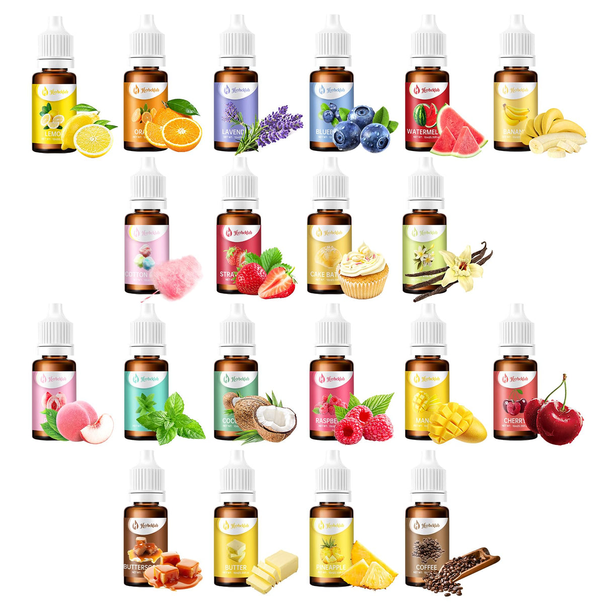 Herbeklab Candy Flavoring Oil – 20 Flavors for Candy Making and Baking