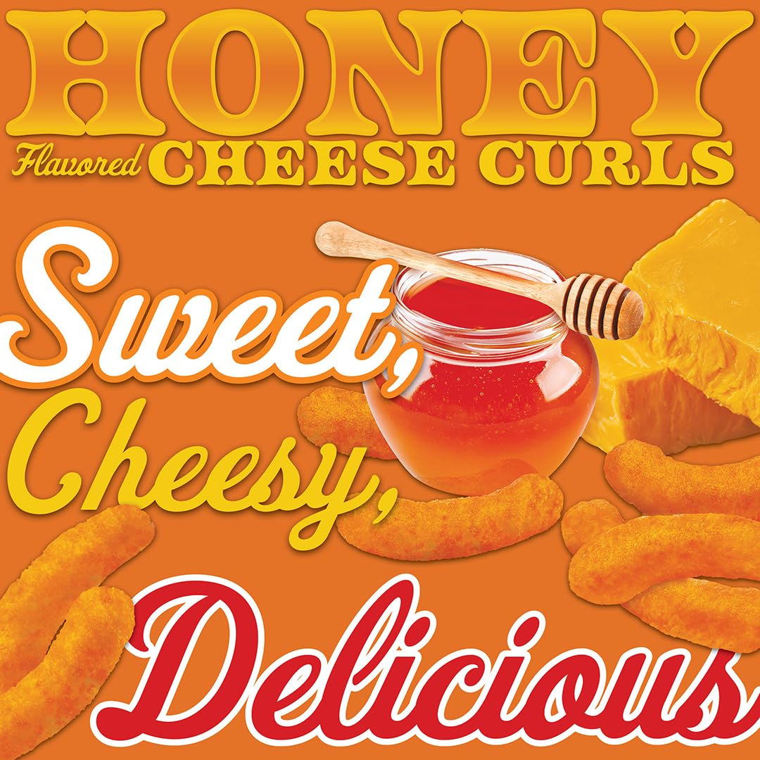 Herr's Honey Cheese Flavored Curls – Gluten Free Snack, 1.25oz Bags (24 Count)
