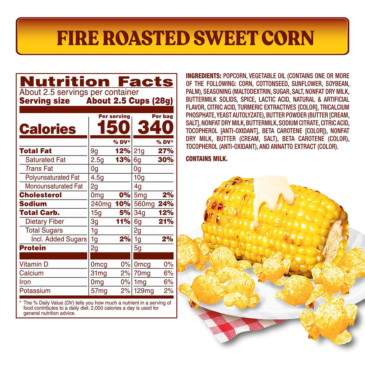Herr's Fire Roasted Sweet Corn Popcorn – 4 oz Bags (Pack of 12)