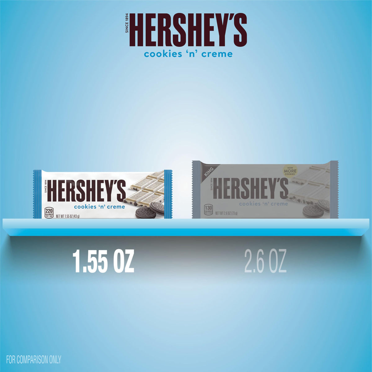 HERSHEY'S Cookies 'n' Creme Candy Bars - 1.55 oz (36 Count) | Creamy White Creme & Crunchy Cookie Bits