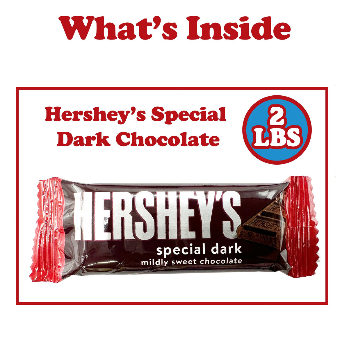 Hershey's Special Dark Mini Chocolate Bars – 2 lb Bulk, Mildly Sweet, Individually Wrapped Snack-Size Bars
