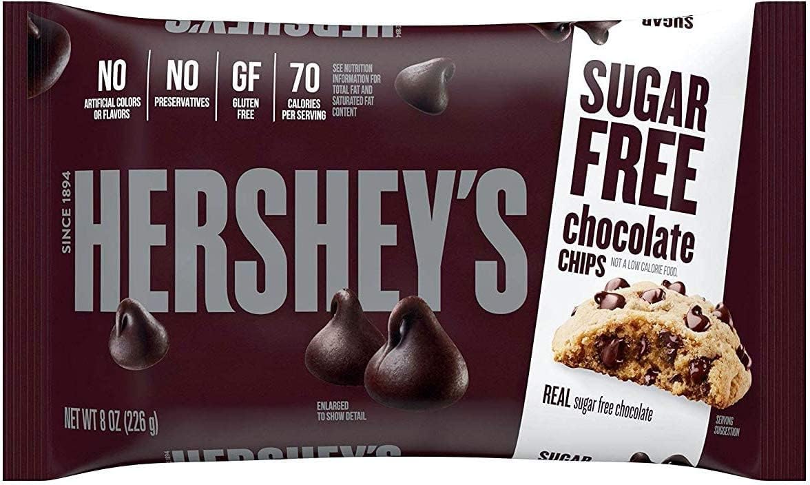 Hersheys Zero Sugar Chocolate Baking Chips - 2-Pack (8 oz each) | Gluten Free