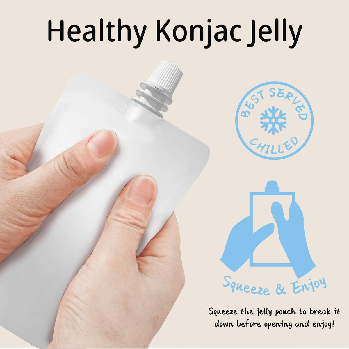 Hethstia Konjac Jelly Drinkable Pouch Variety Pack | 0 Sugar, Low Calorie, Gluten-Free | Collagen Peptides & Vitamin C | 10 Pouches (Lychee, Mango, Peach, Orange, Passion Fruit)