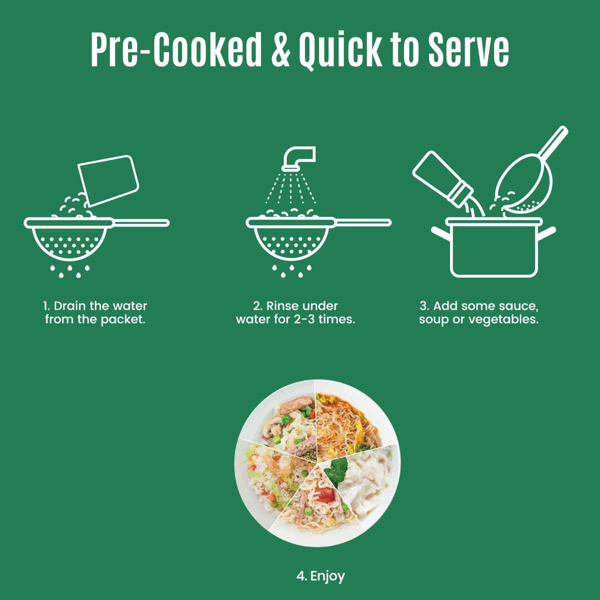 Hethstia Konjac Noodle Variety Pack – 10-Pack Low Carb Shirataki Noodles (Spaghetti, Fettuccine, Rice, Pho, Angel Hair)