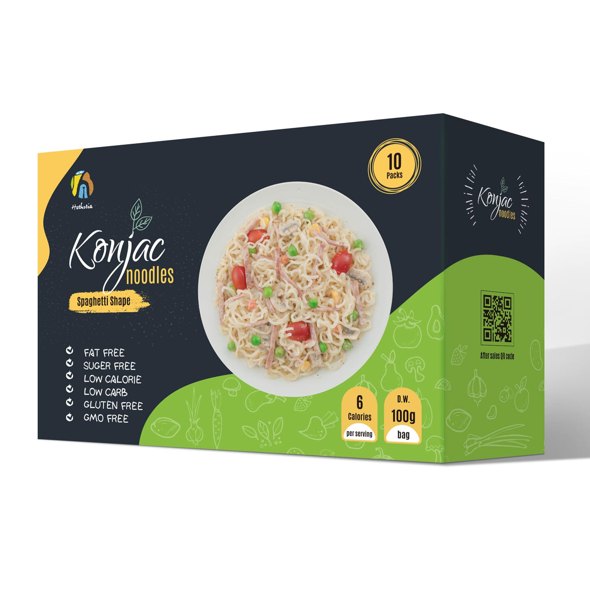 Hethstia Konjac Noodles – 10 Pack Low-Carb Shirataki Pasta, Ready-to-Eat, Gluten-Free & Vegan