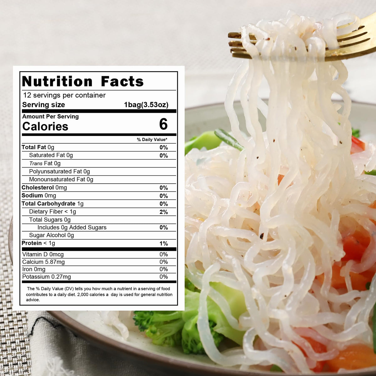 Hethstia Konjac Noodles – Shirataki Spaghetti 12 Pack | Low Carb, Gluten Free, Vegan