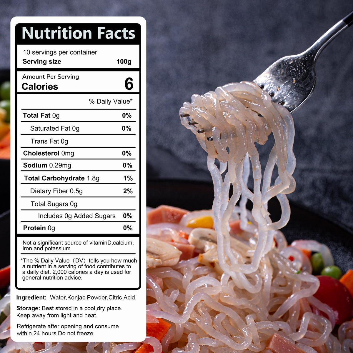 Hethstia Konjac Noodles – 10 Pack Low-Carb Shirataki Pasta, Ready-to-Eat, Gluten-Free & Vegan