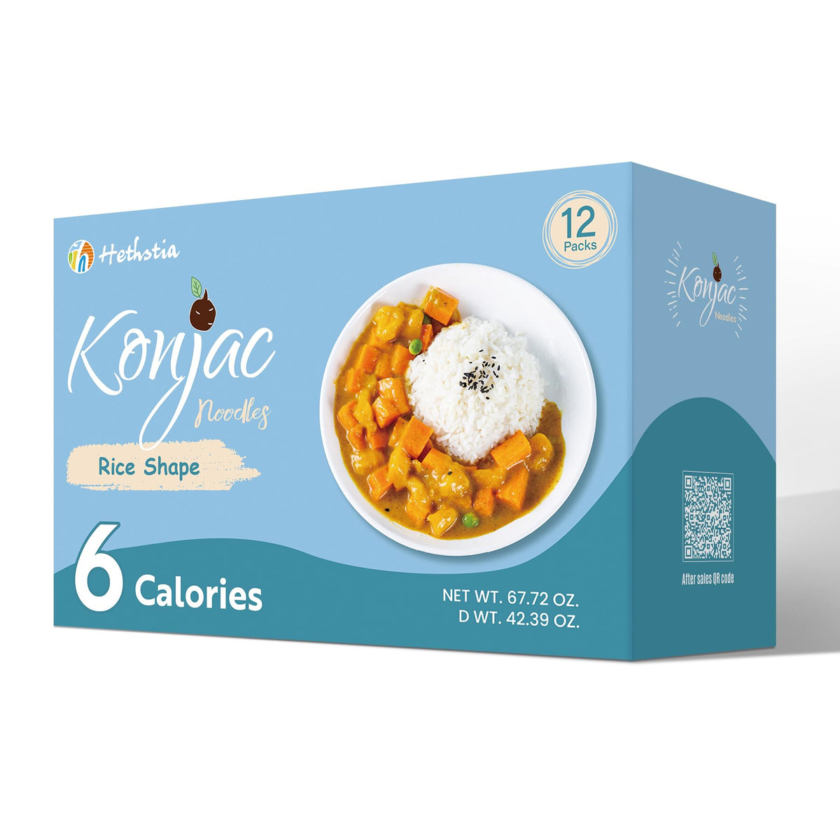 Hethstia Konjac Rice – 12-Pack Low Carb Shirataki for Keto & Vegan