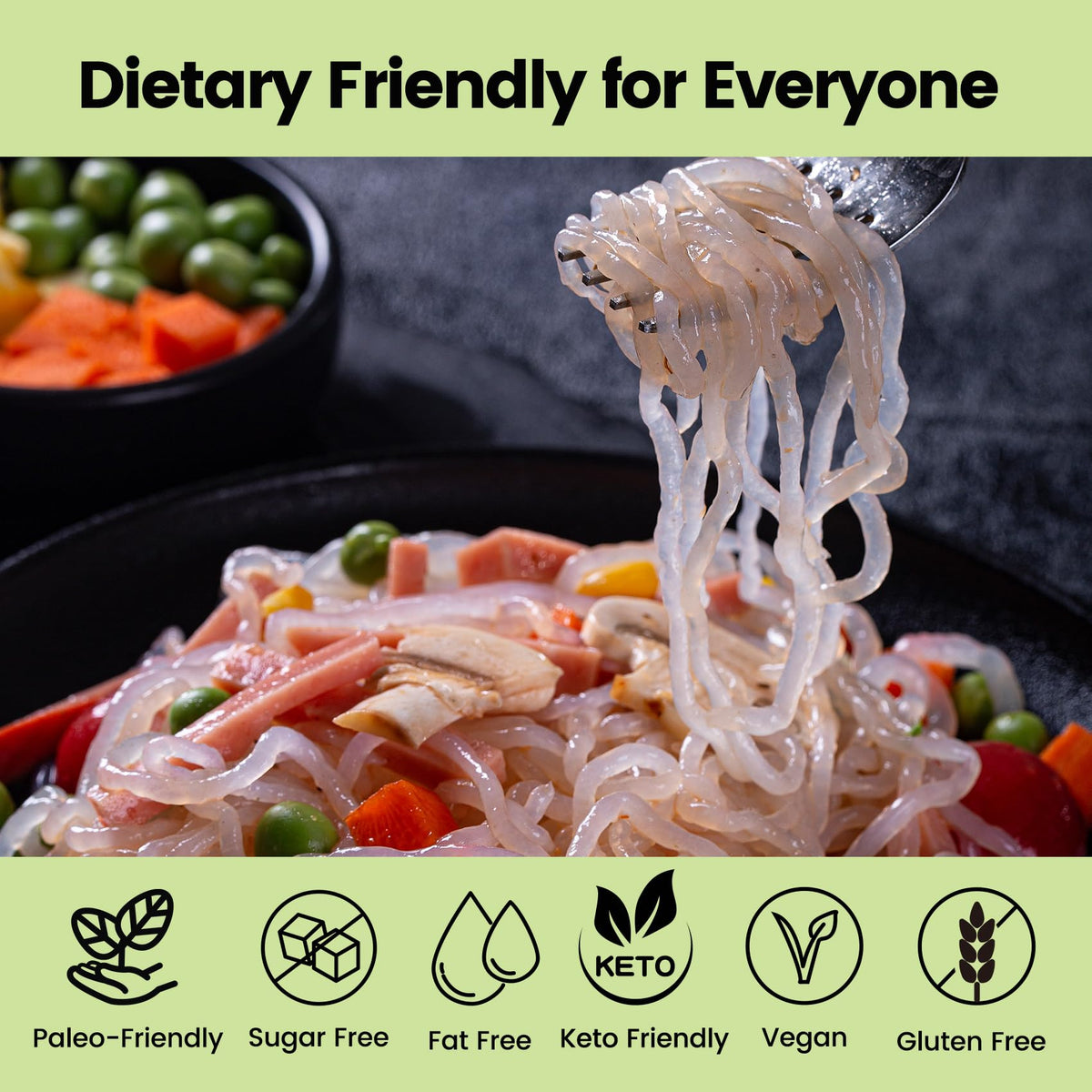 Hethstia Shirataki Noodles – Konjac Pasta, Gluten-Free, Vegan, Keto-Friendly, Low-Carb (56.5 oz in 10 Packs)