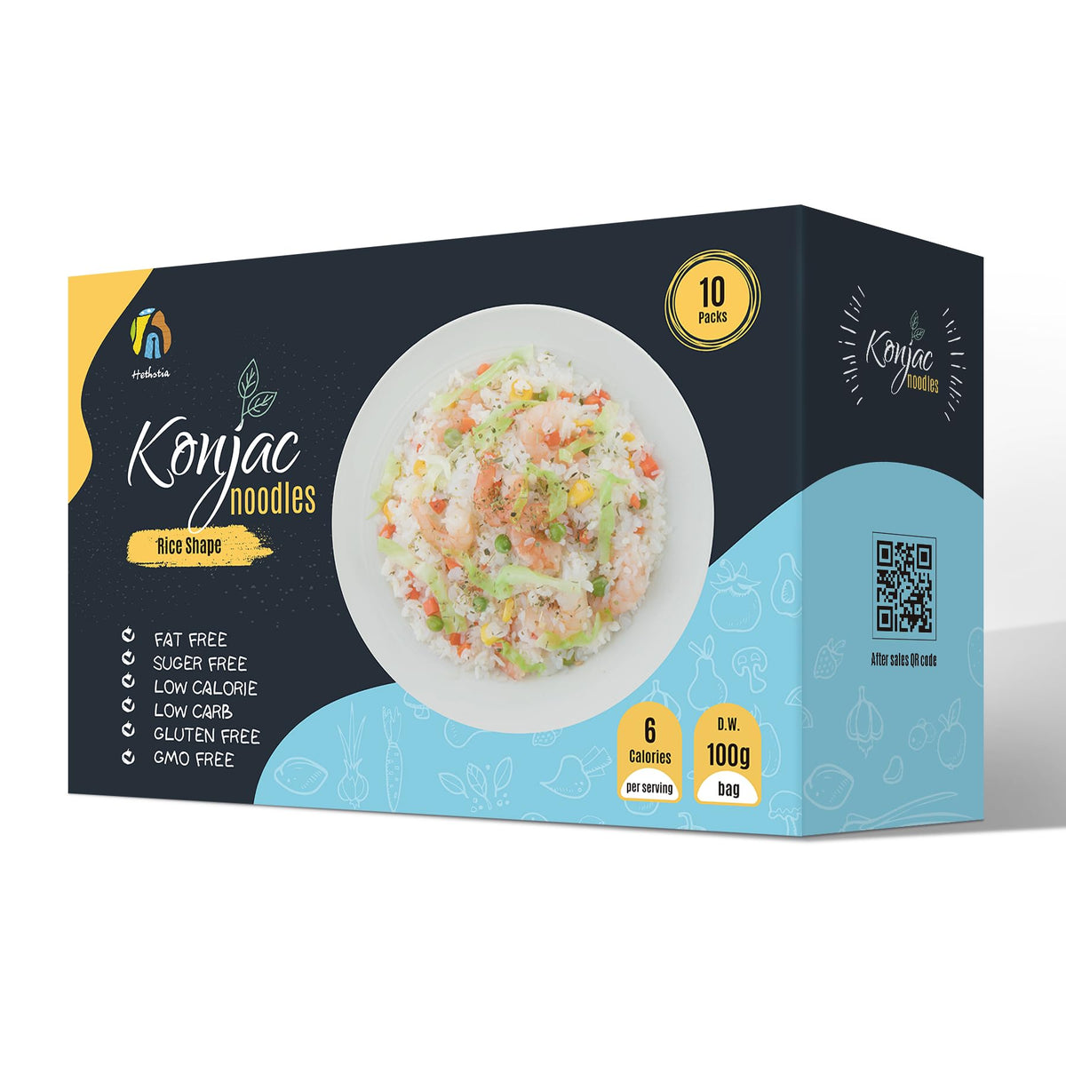 Hethstia Shirataki Rice — Gluten-Free Konjac Rice, Low-Carb, Ready-to-Eat, 10-Pack