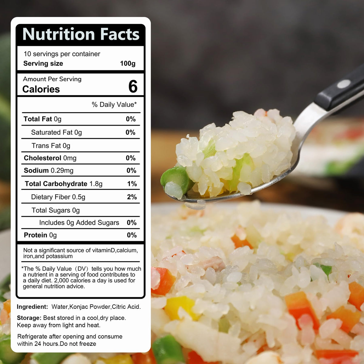 Hethstia Shirataki Rice — Gluten-Free Konjac Rice, Low-Carb, Ready-to-Eat, 10-Pack
