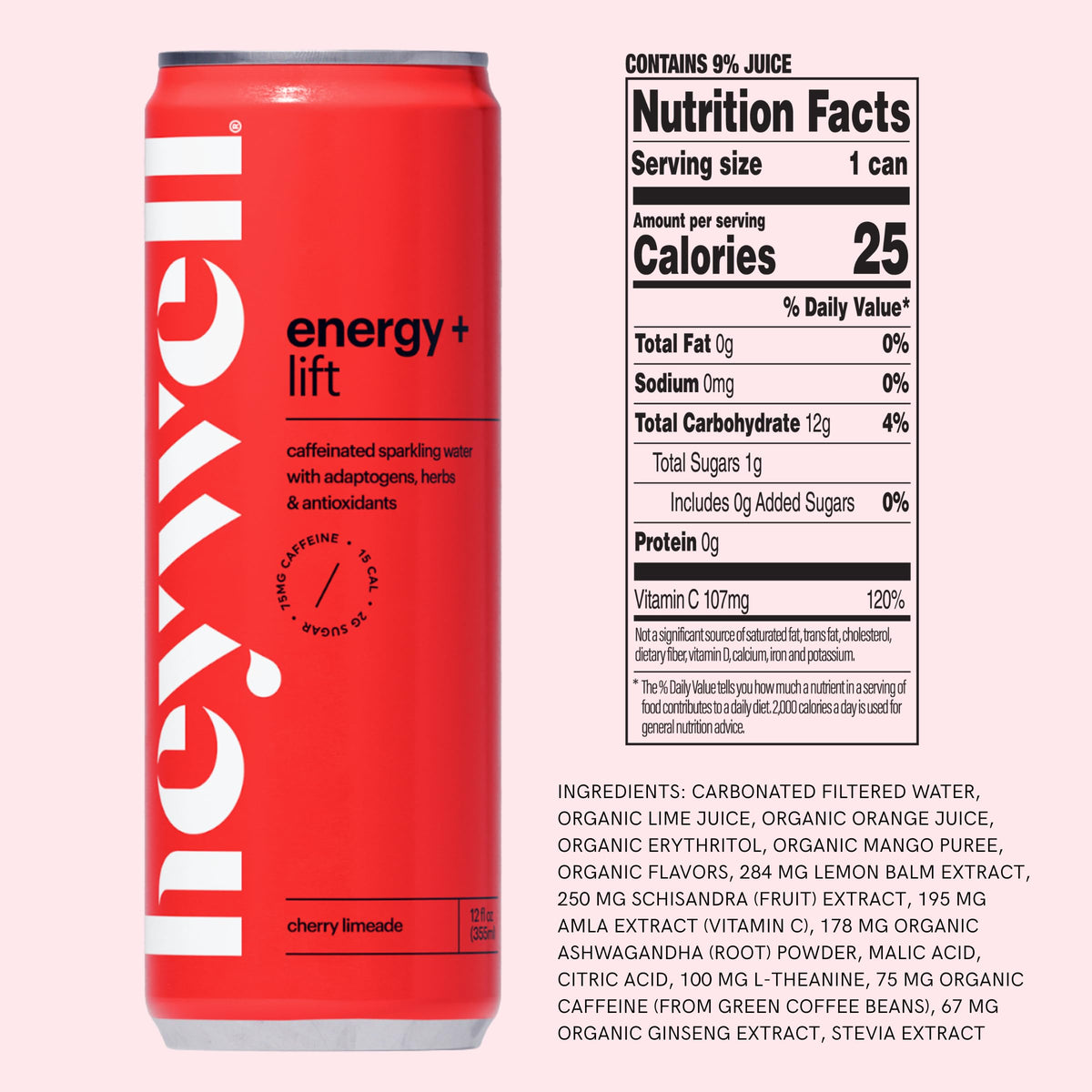 Heywell Sparkling Adaptogenic Trial Pack – 6x12oz, Organic, Vegan
