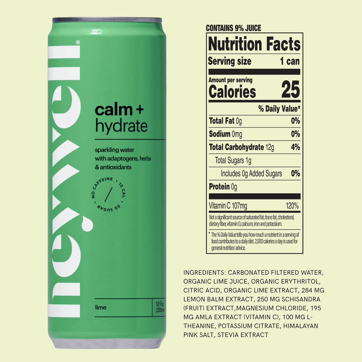 Heywell Sparkling Adaptogenic Trial Pack – 6x12oz, Organic, Vegan