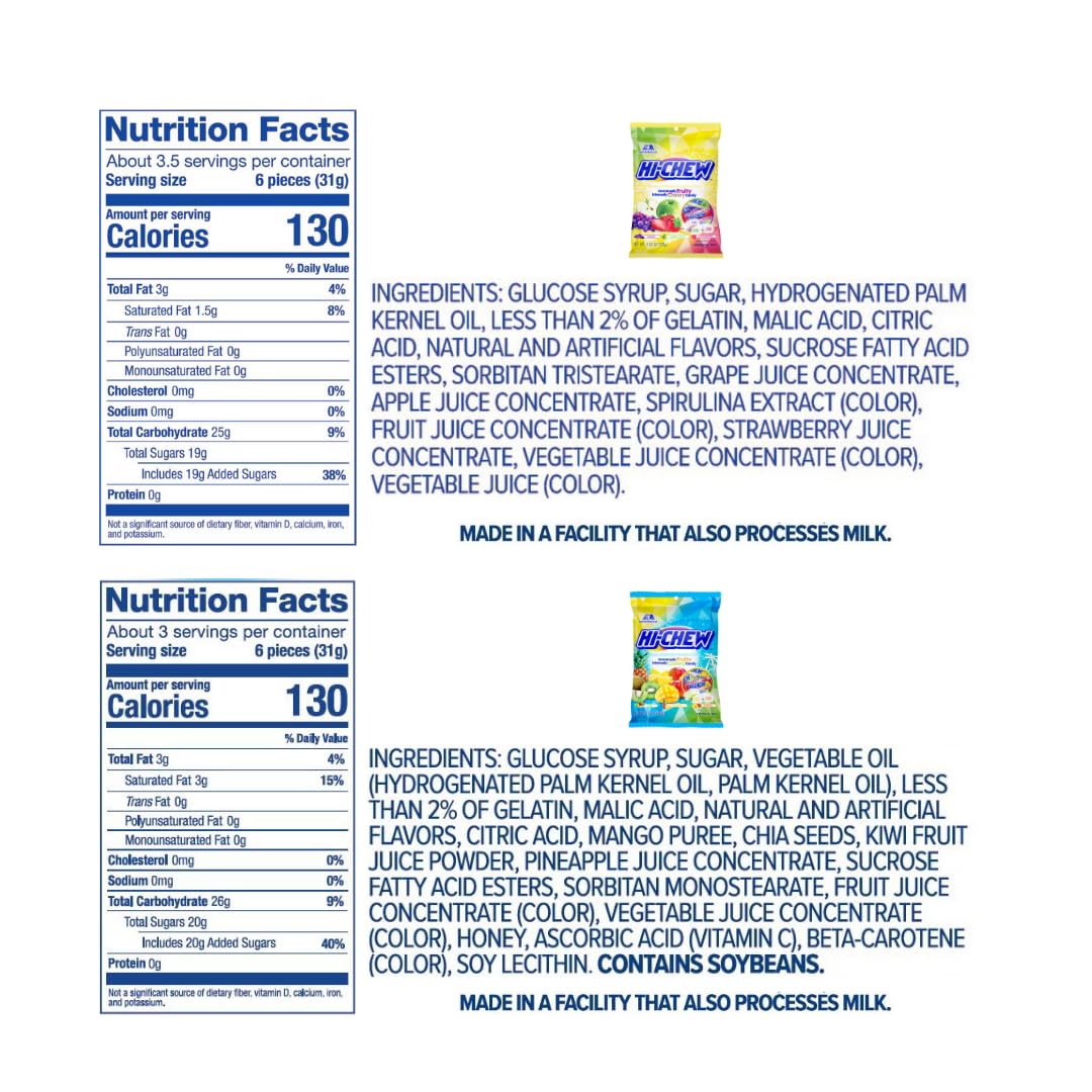 HI-CHEW Variety Mix – 6-Bag Pack of 15 Juicy Fruity Flavors (Salted Caramel Included)