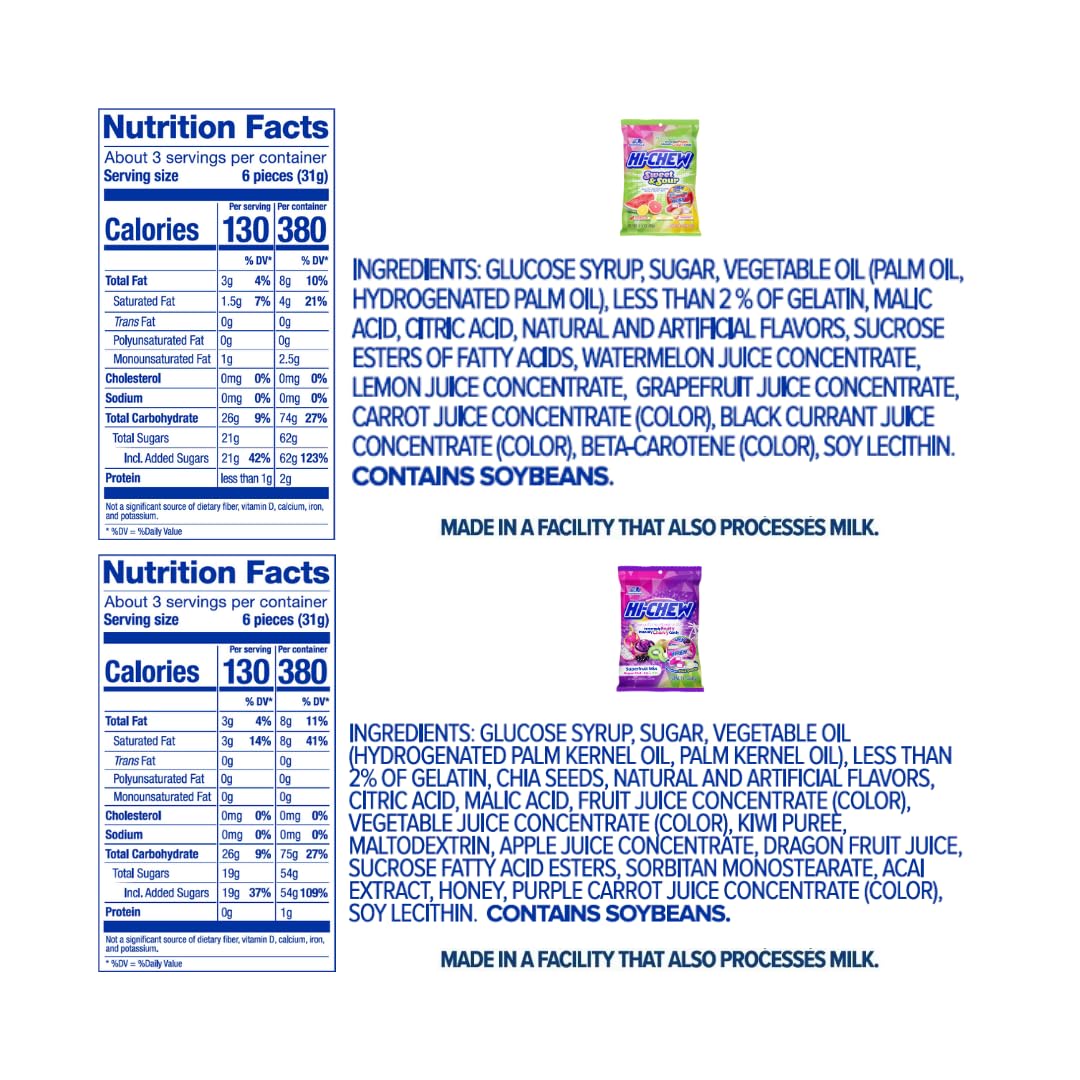 HI-CHEW Variety Mix Candy: 23 Flavors, Getaway Mix, Individually Wrapped