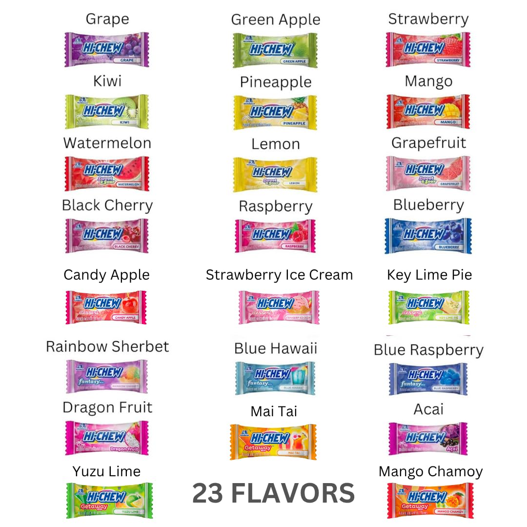 HI-CHEW Variety Mix Candy: 23 Flavors, Getaway Mix, Individually Wrapped