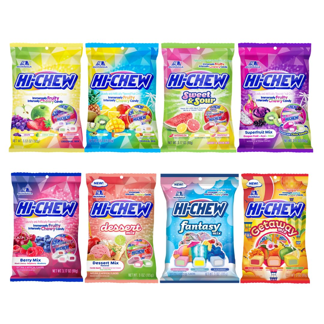 HI-CHEW Variety Mix Candy: 23 Flavors, Getaway Mix, Individually Wrapped