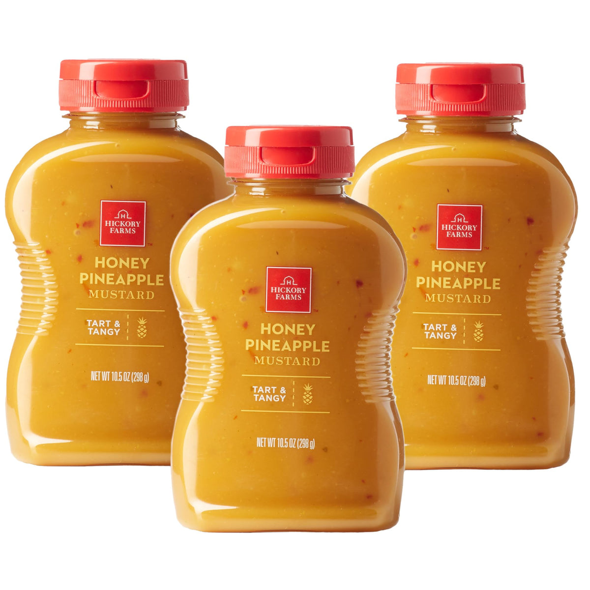 Hickory Farms Honey Pineapple Mustard (10.5 oz Pack of 3) – Gourmet Mustard for Charcuterie, Sandwiches & Snacks